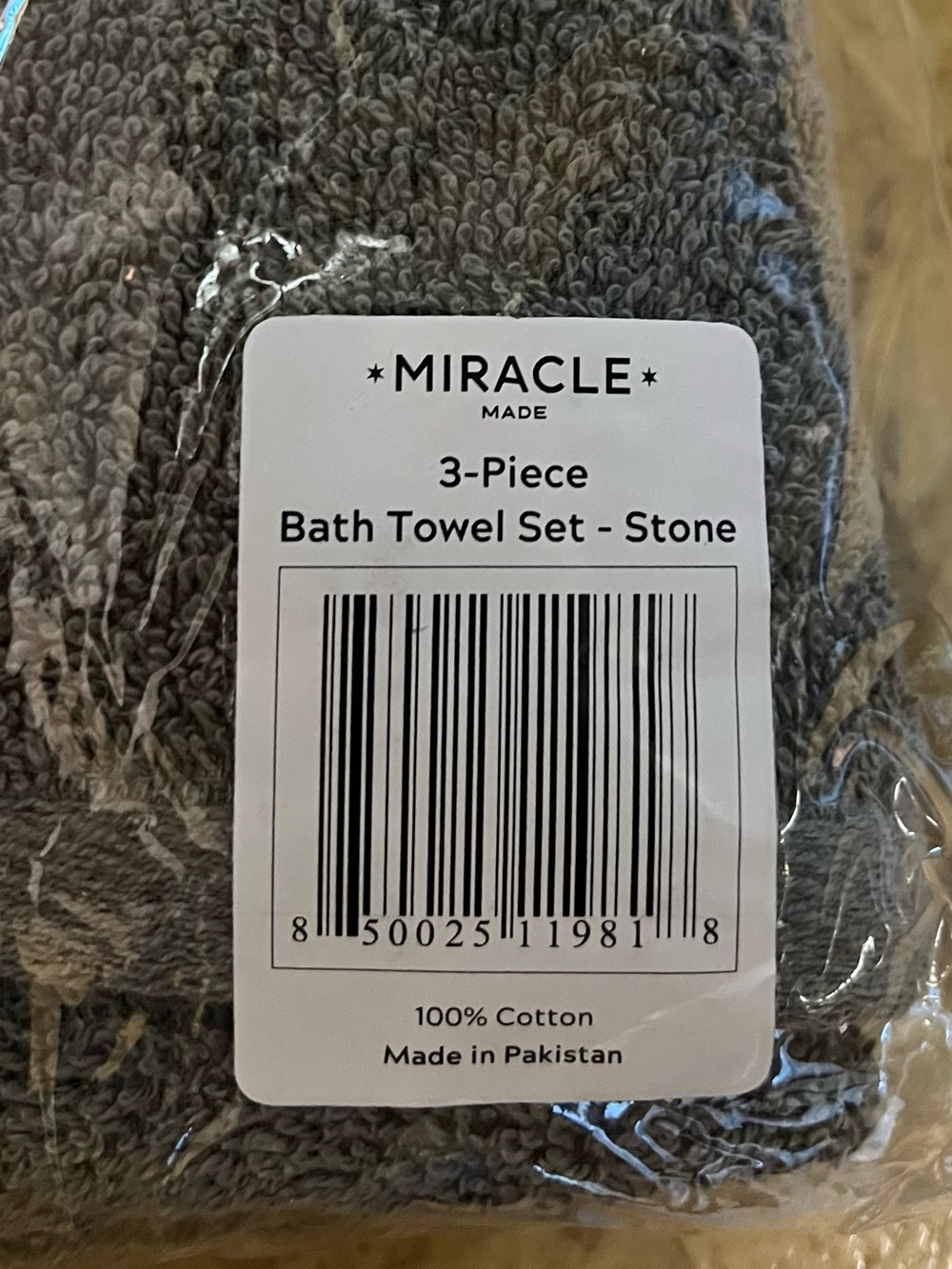 Miracle Towels 3 piece Bath set- Soft Absorbent Luxury 100% Cotton - Picture 3 of 3